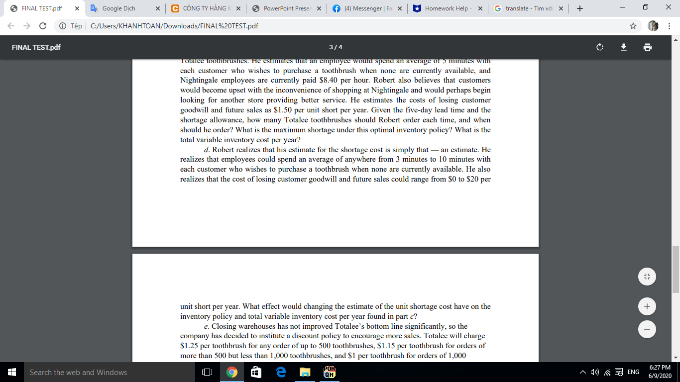 Inventory Problem - Enterprise Resources Planning