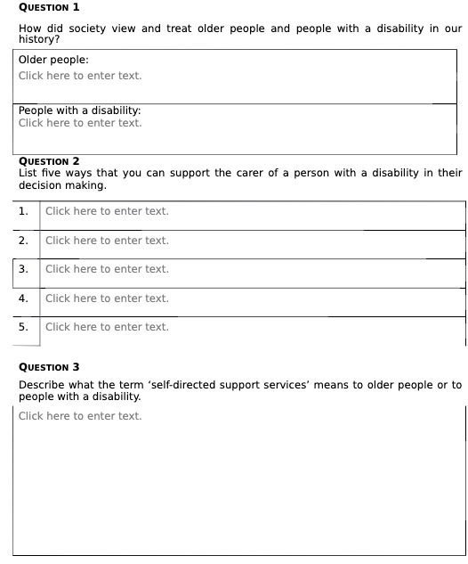QUESTION 1 How did society view and treat older