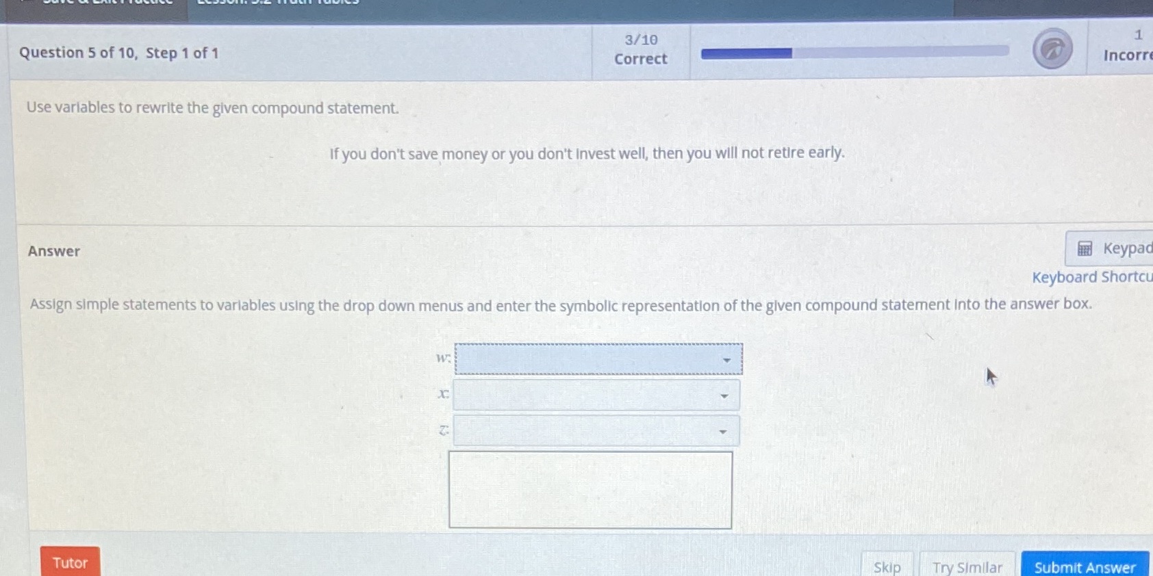Help! 3/10 1 Question 5 of 10, Step 1 of 1
