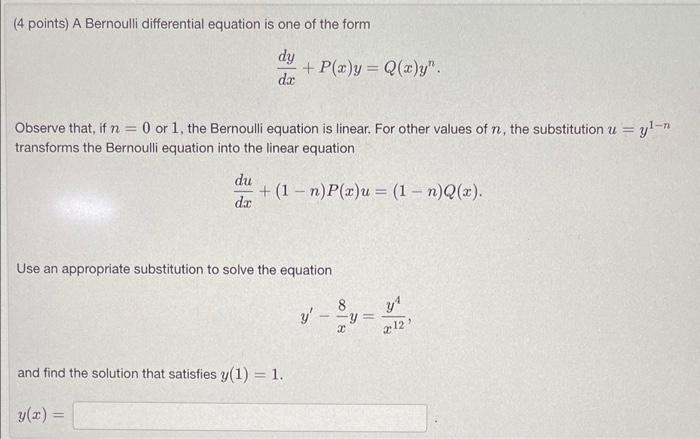 Help pls only hand written (4 points) A Bernoulli