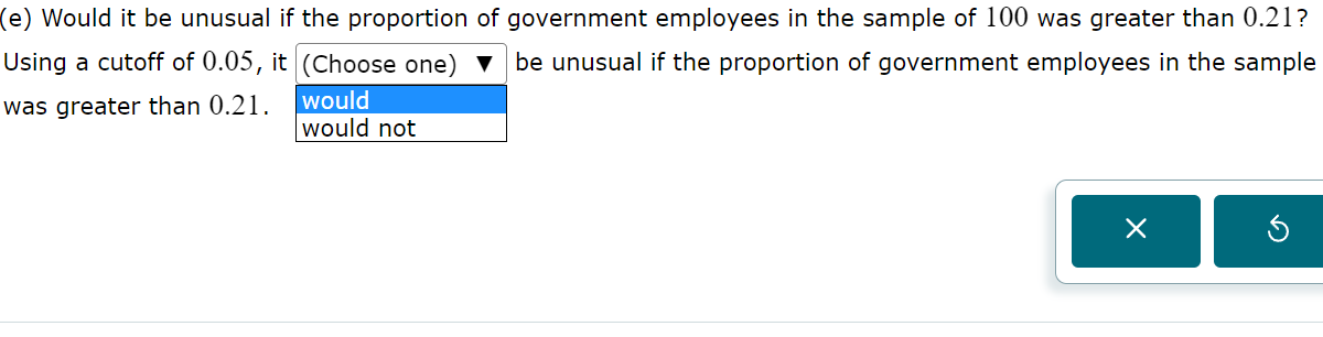 (e) Would it be unusual if the proportion of