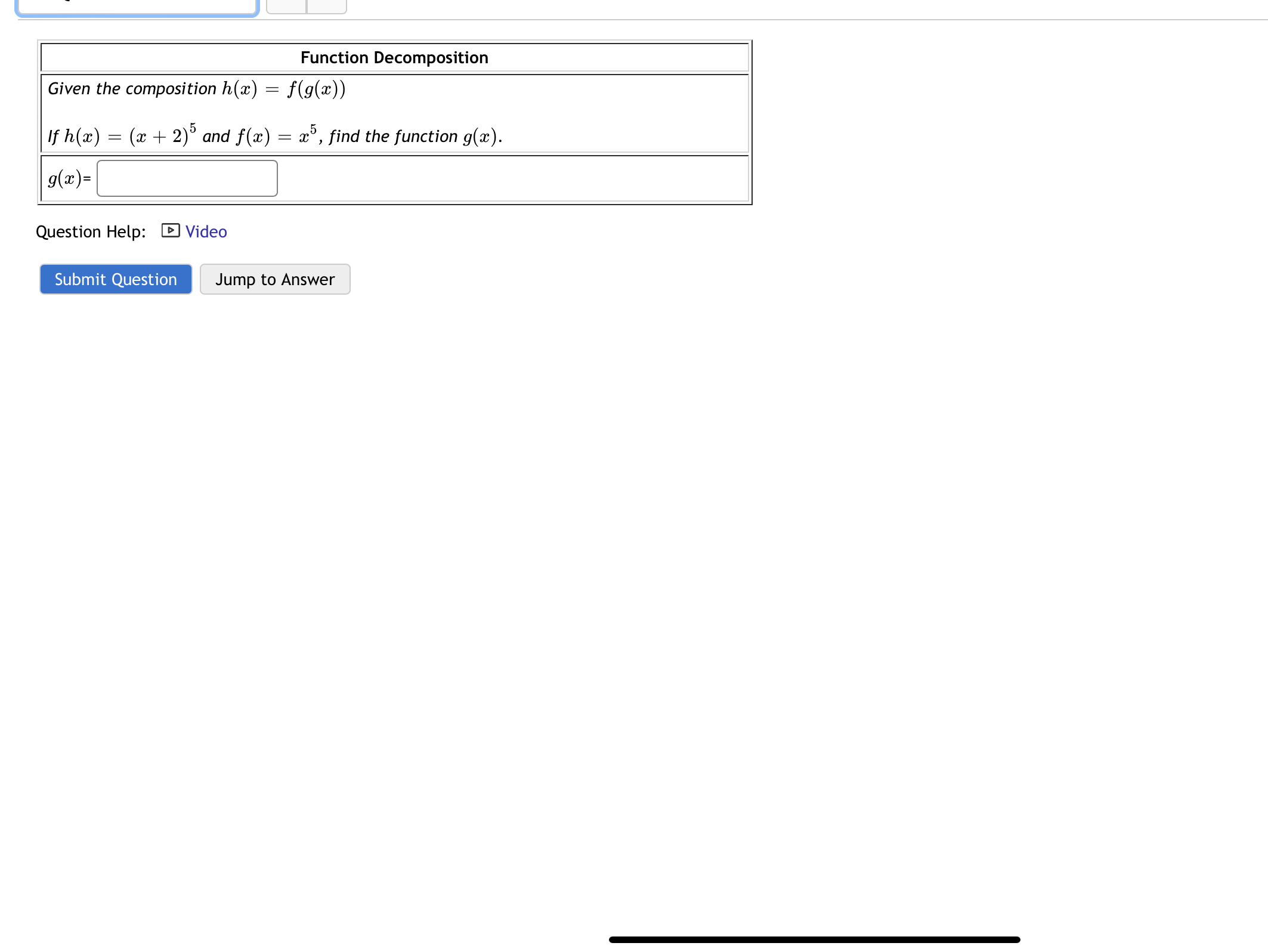Function Composition Given the function f () = 1