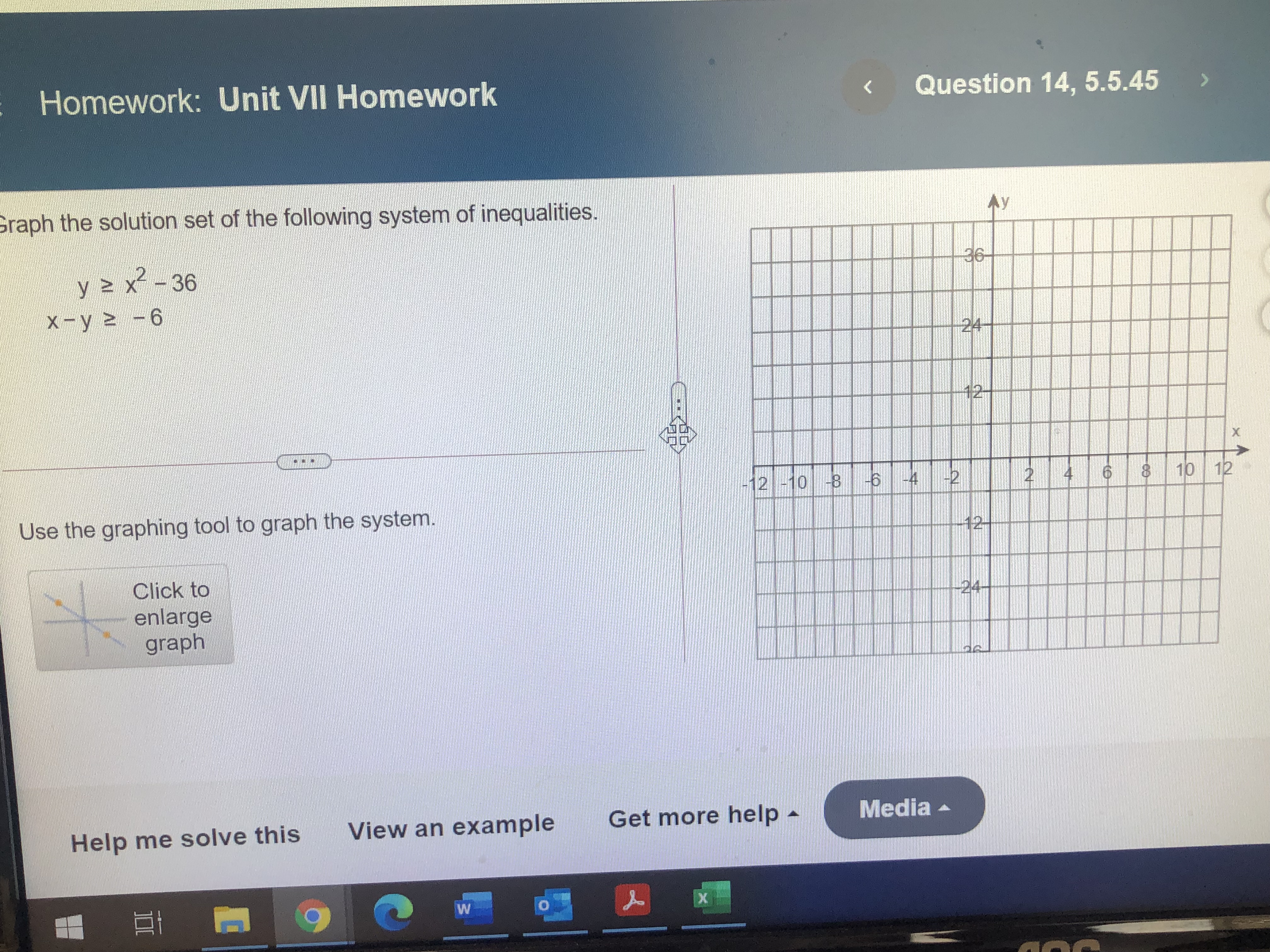 HW14 Graph the solution set of the following