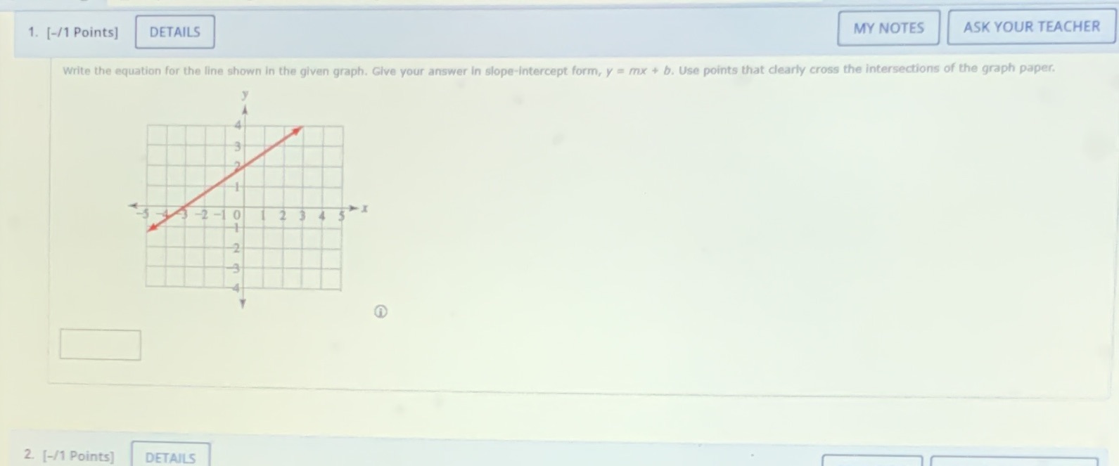 1. [-/1 Points] DETAILS MY NOTES ASK YOUR TEACHER