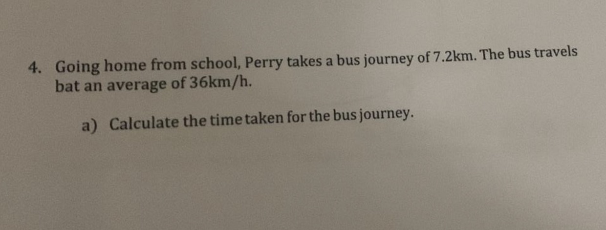 4. Going home from school, Perry takes a bus
