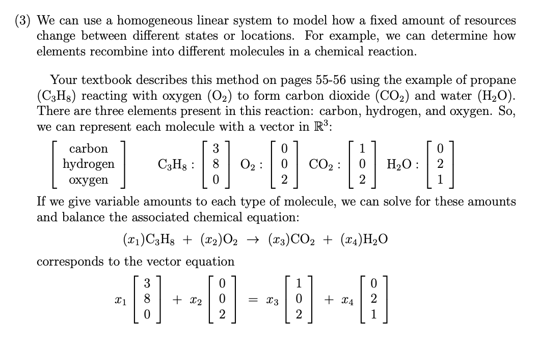 (3) We can use a homogeneous linear system to