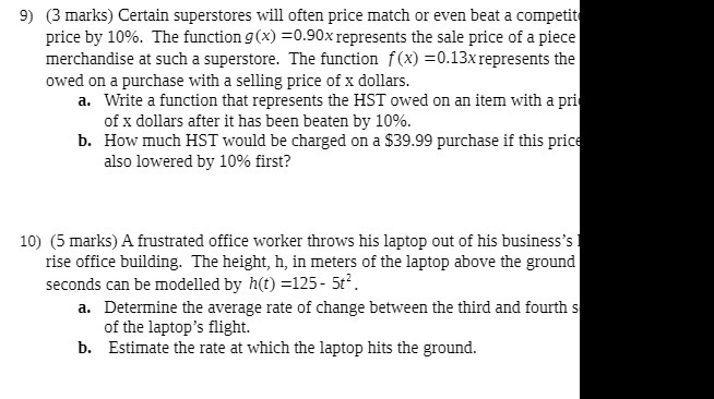 9) (3 marks) Certain superstores will often price