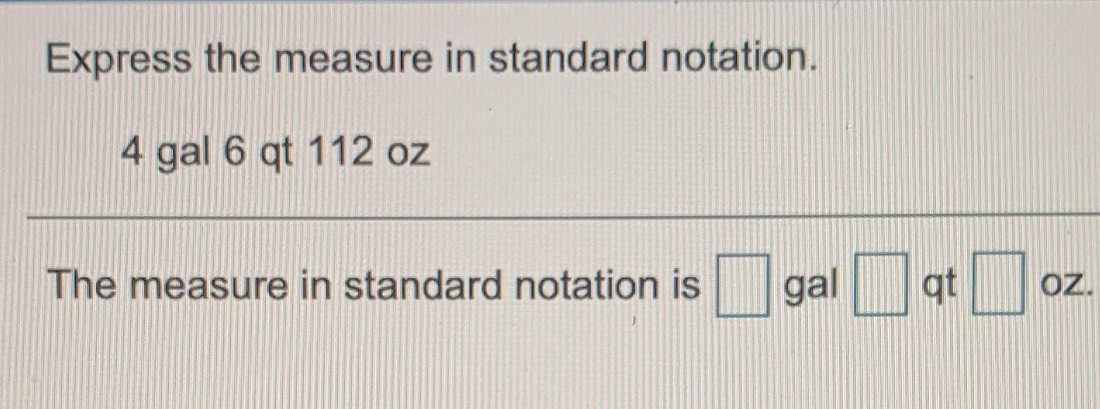 Need all three answers Express the measure in