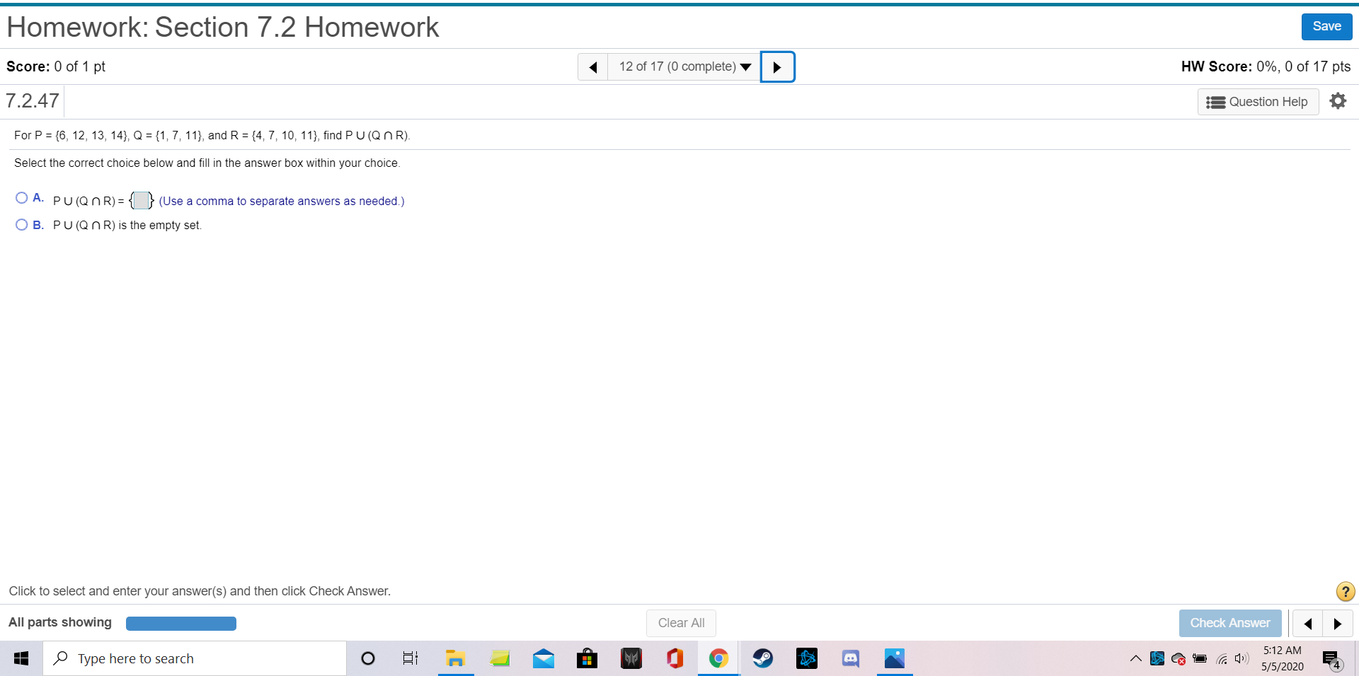 Solve the following problems. Homework: Section
