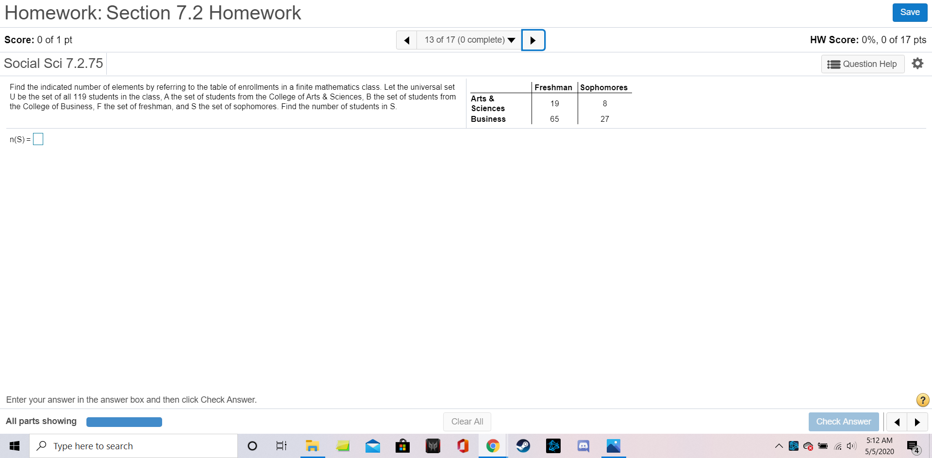 Solve the following problems. Homework: Section