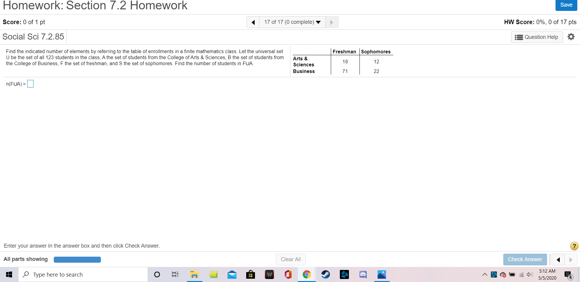 Solve the following problems. Homework: Section
