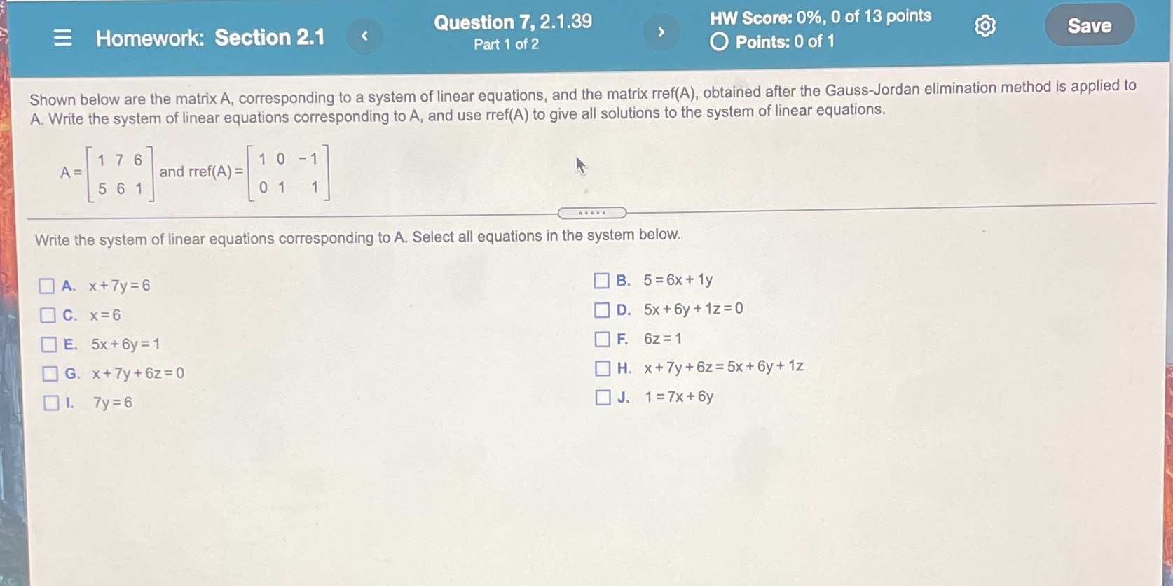 Homework: Section 2.1 < Question 7, 2.1.39 HW