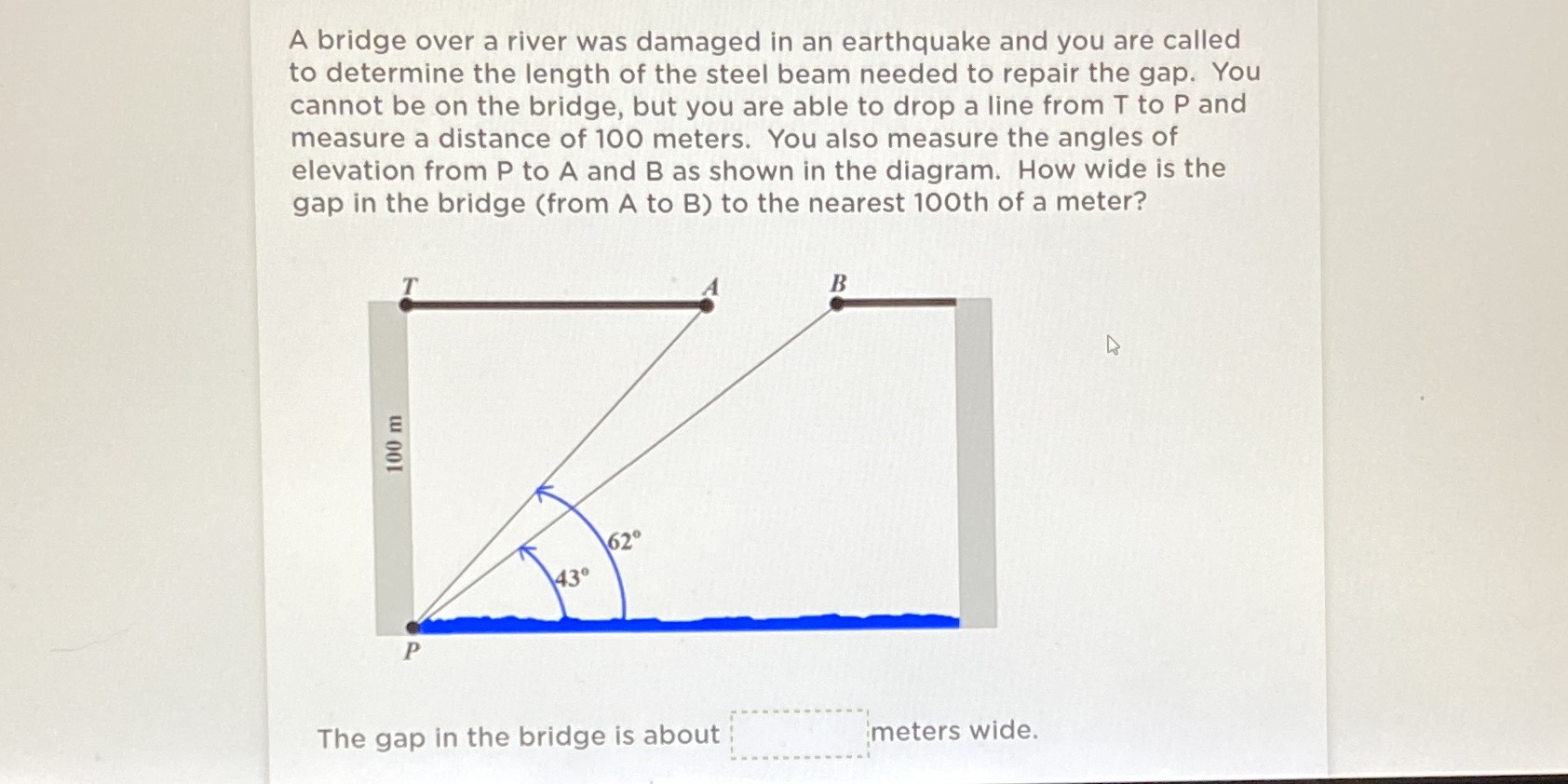 A bridge over a river was damaged in an