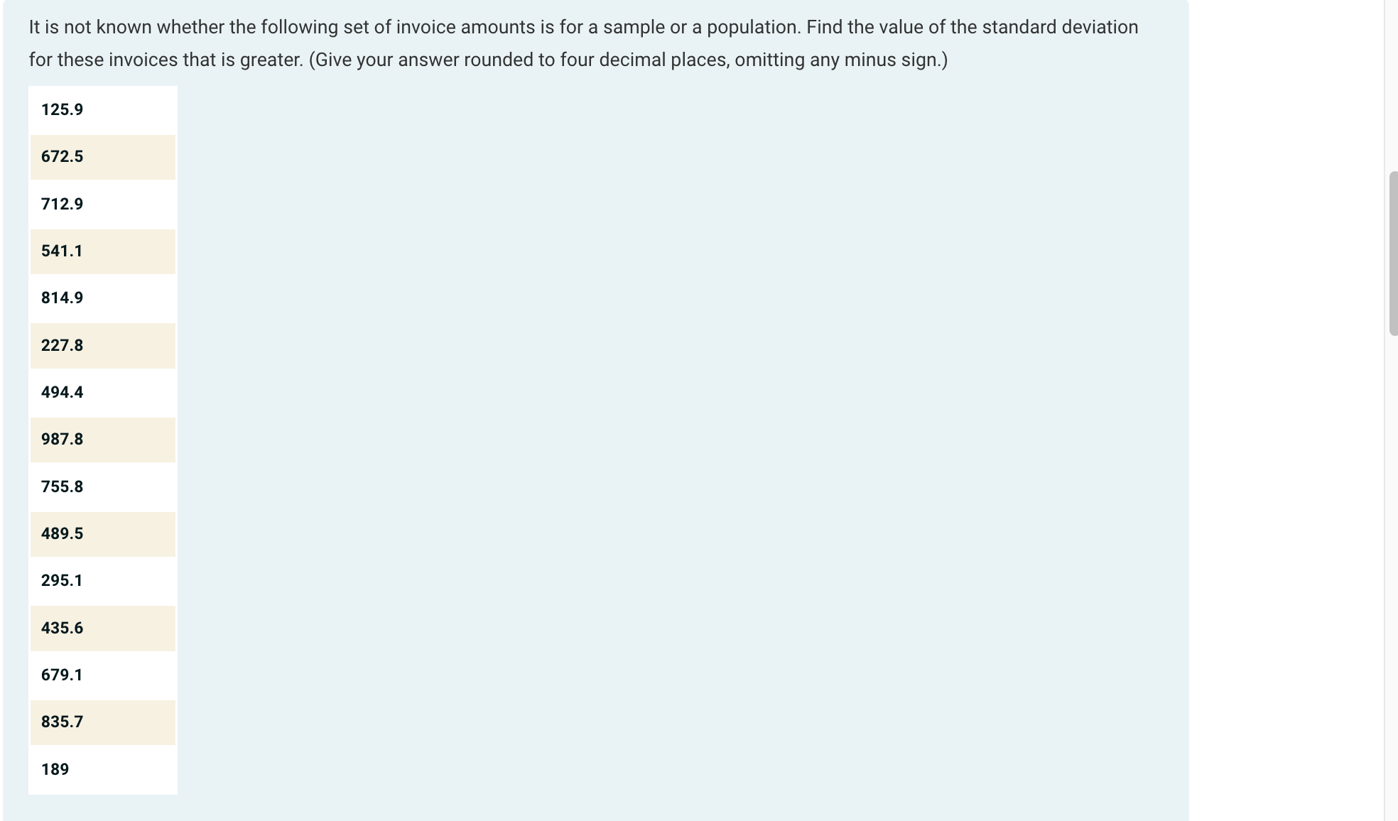 It is not known whether the following set of