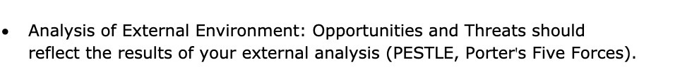 . Analysis of External Environment: Opportunities