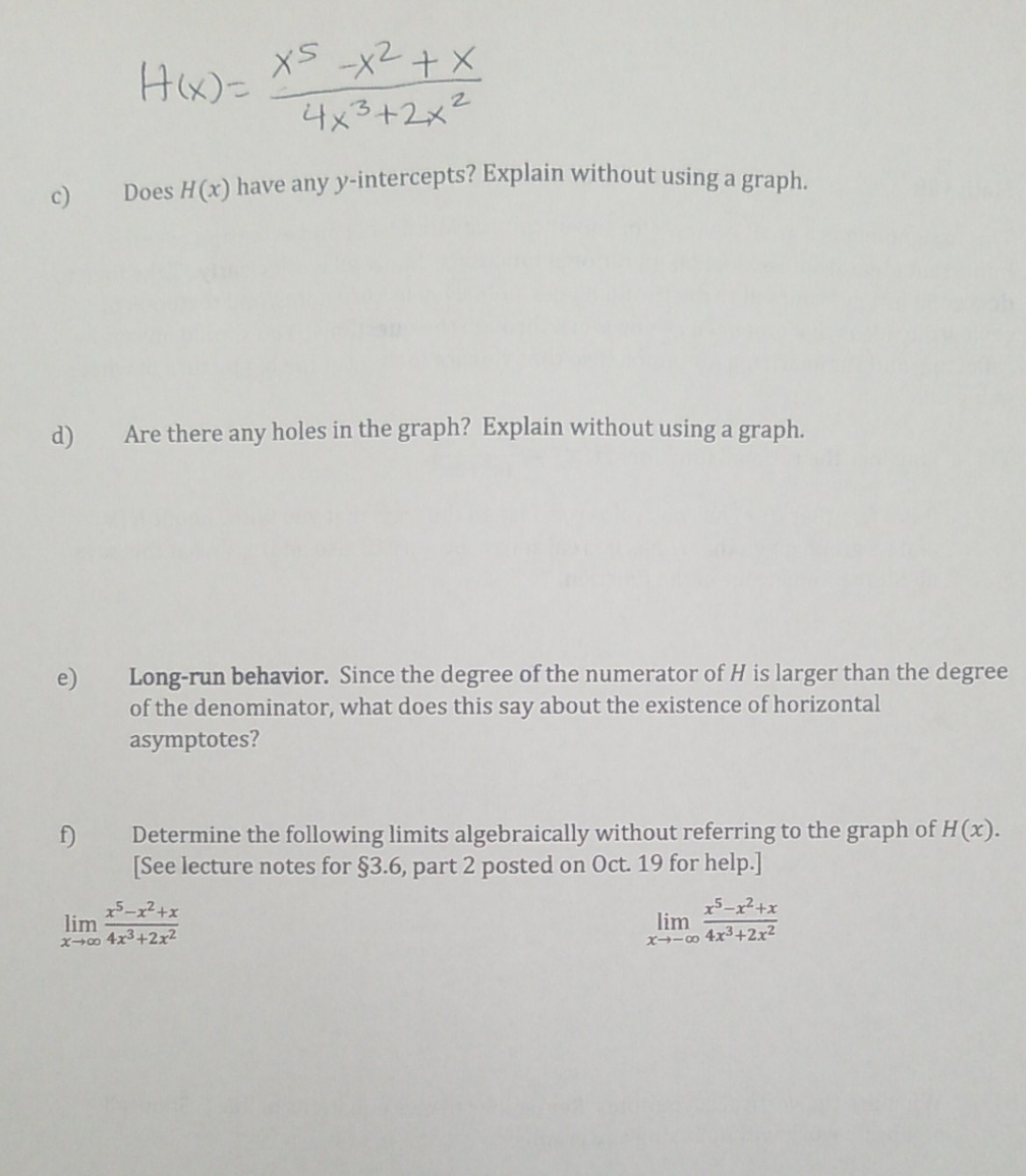 precalculus II need help with this question H(x )