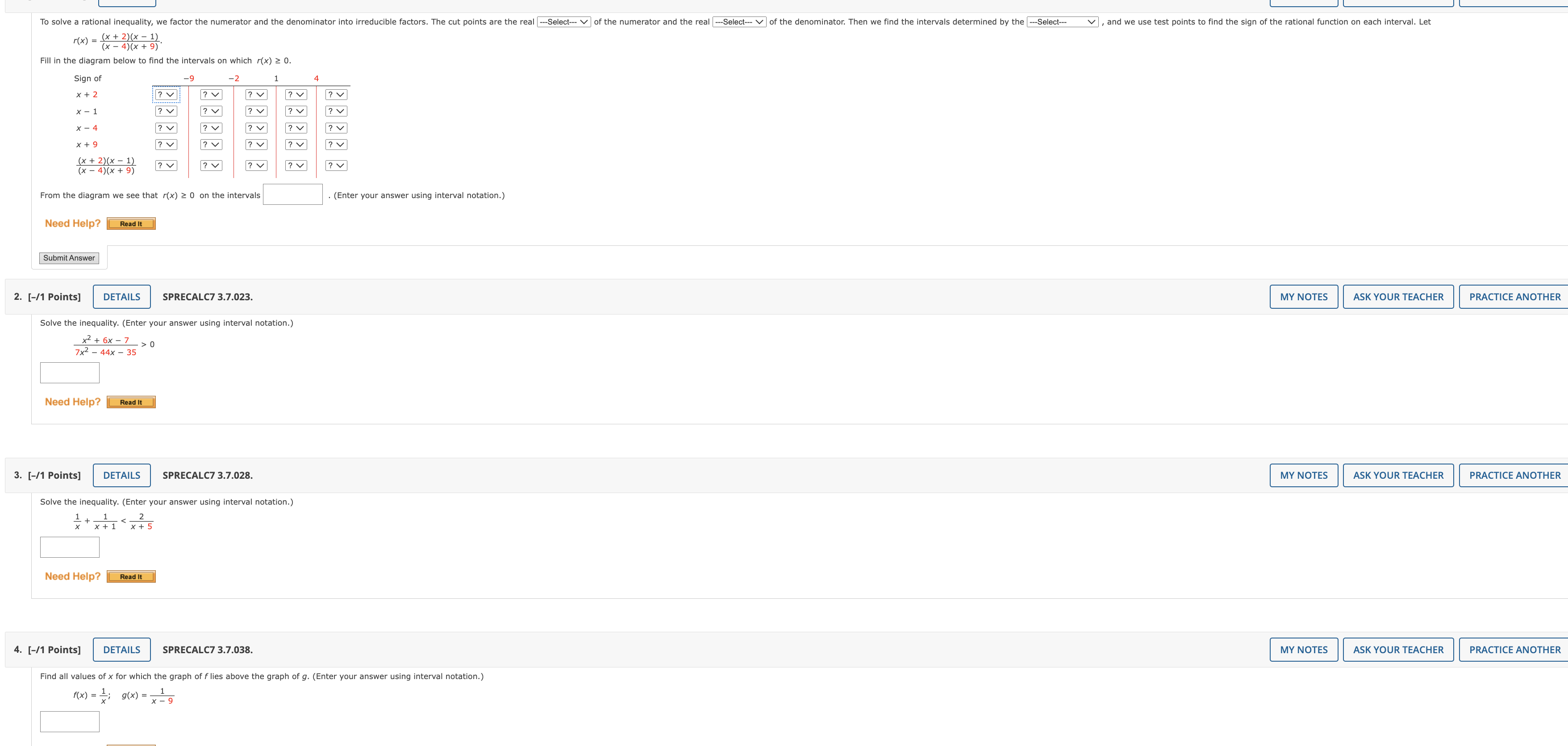 To solve a rational inequality, we factor the