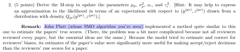 4. De-bias review system using EM. [Bonus, 10