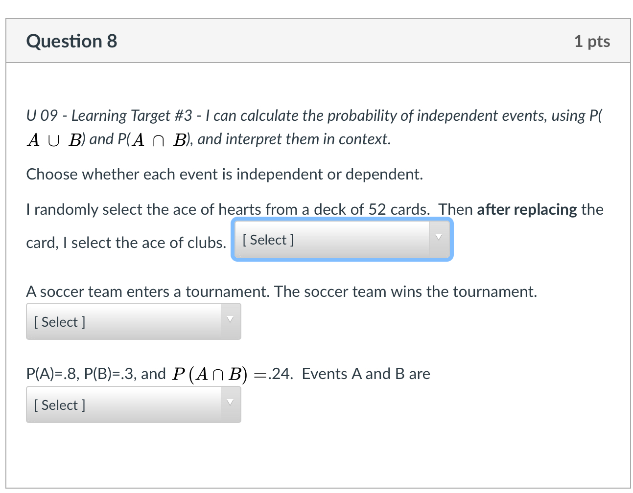 I need help with these 9 problems, my choices i