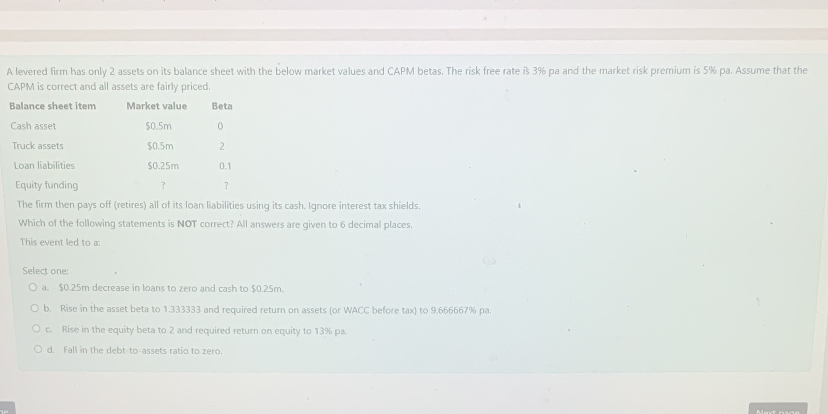 university finance A levered firm has only 2