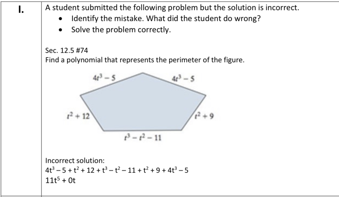 A student submitted the following problem but the