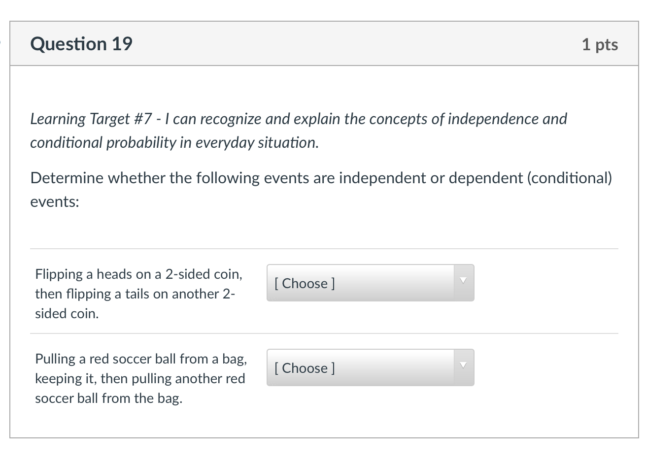 I need help with these 9 problems, my choices i