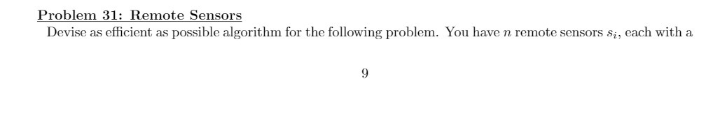 Problem 31: Remote Sensors Devise as efficient as