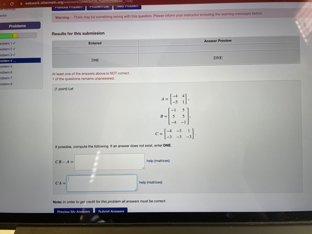 C webwork.offermath org webwork? MATH115 Warning