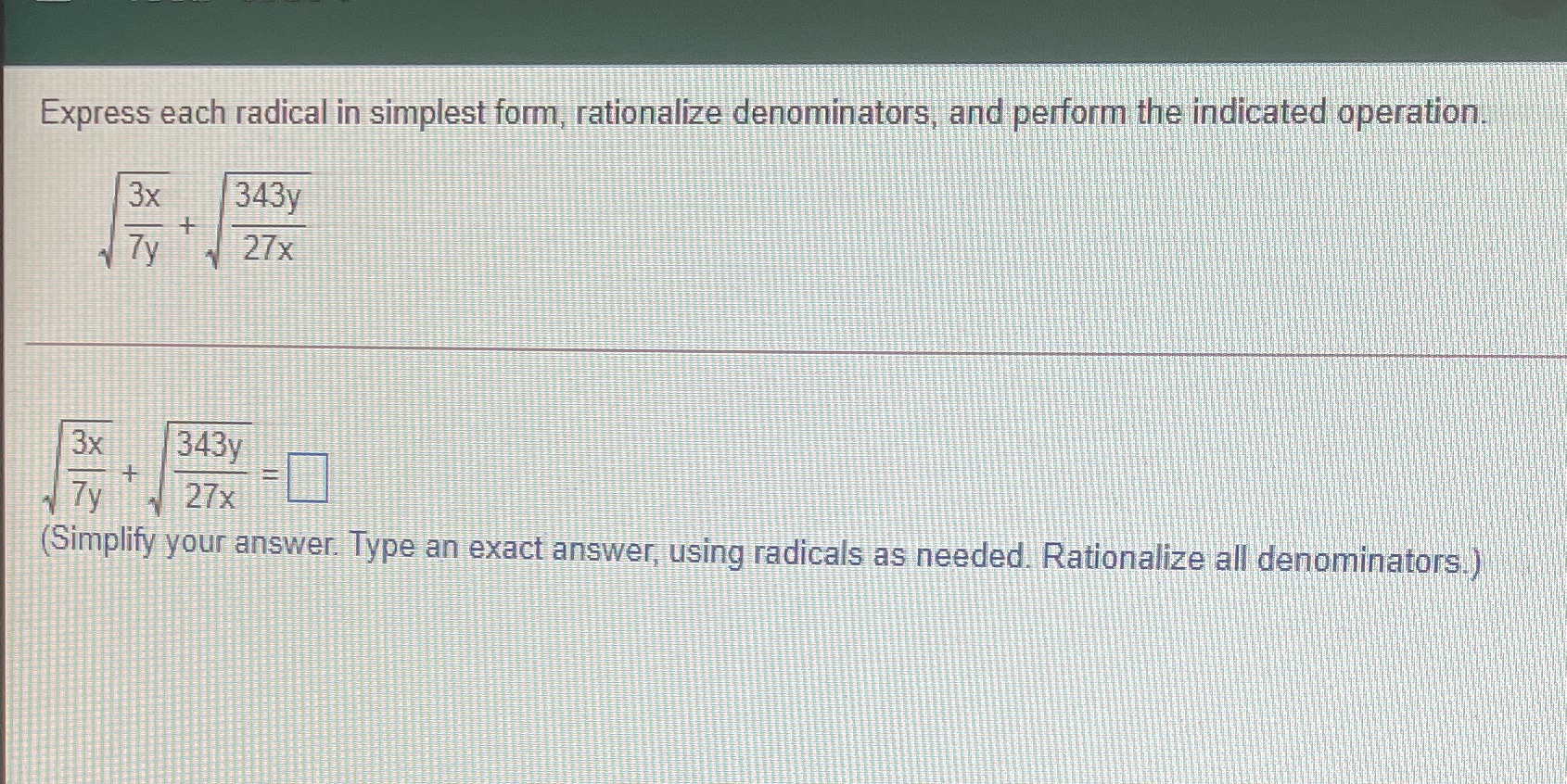 Express each radical in simplest form,
