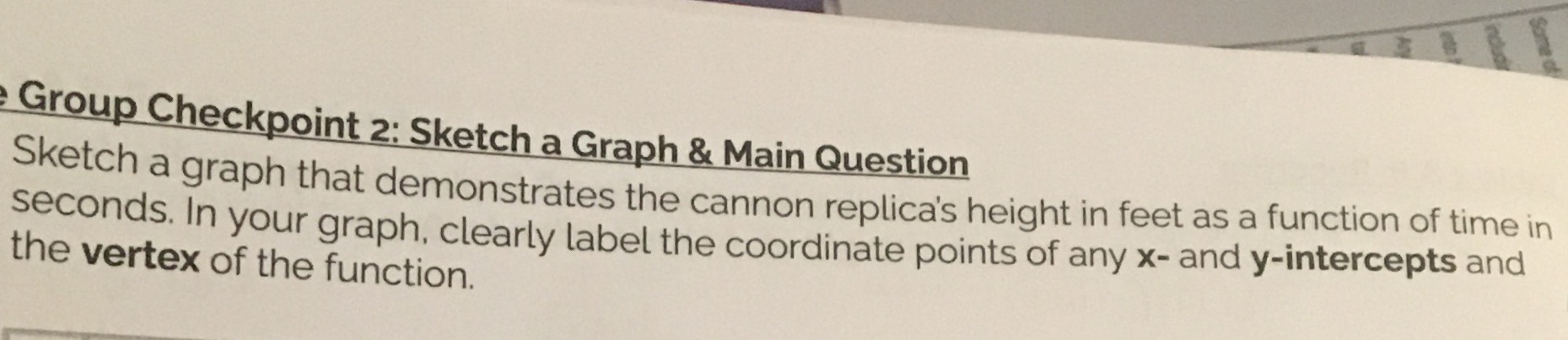 Group Checkpoint 2: Sketch a Graph & Main