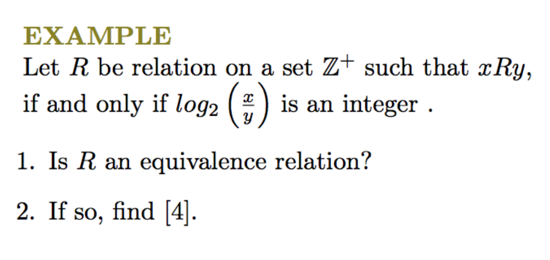 Example We showed earlier that the relation p