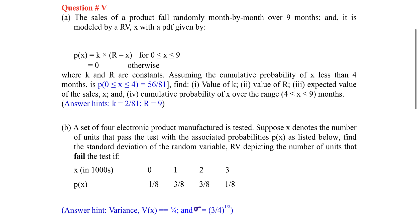 STOCHATIC MODELS Please answer the wole question.