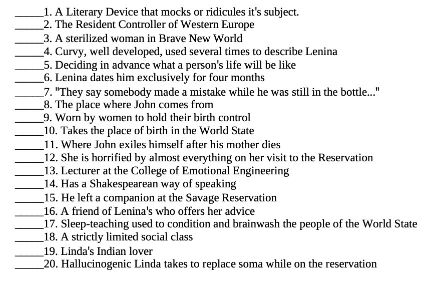 1. A Literary Device that mocks or ridicules