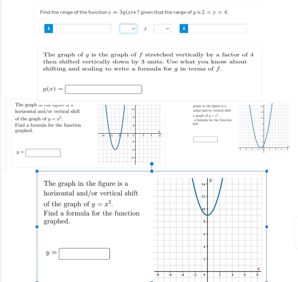 Find the range of the function y = 3390+? given