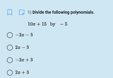 Subject : Algebra 1 Objective : Answer the given