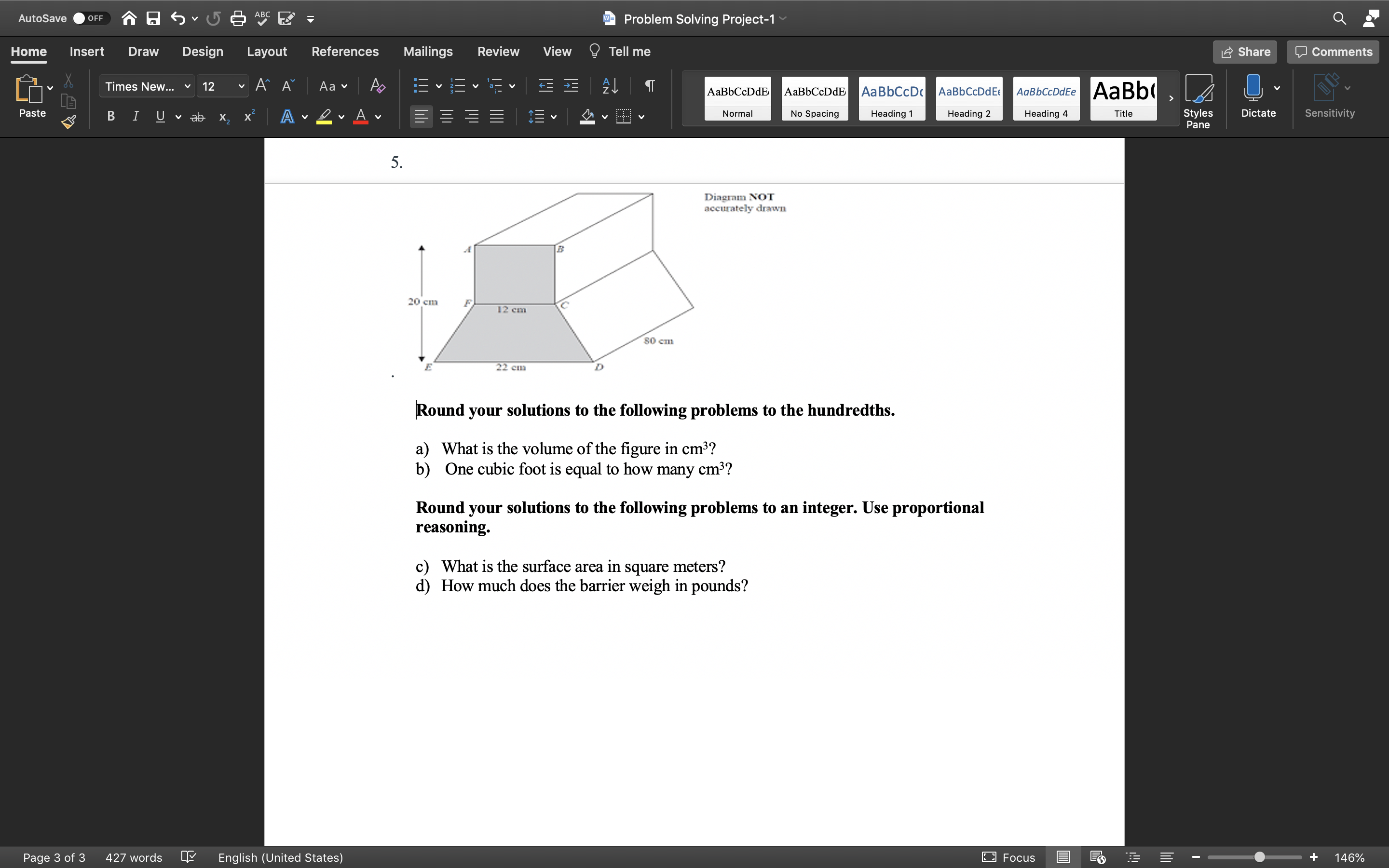 AutoSave OFF wa Problem Solving Project-1 Home