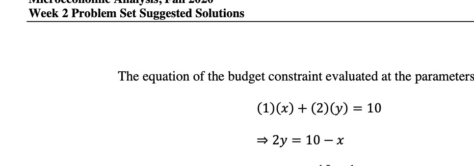 Week 2 Problem Set Suggested Solutions The