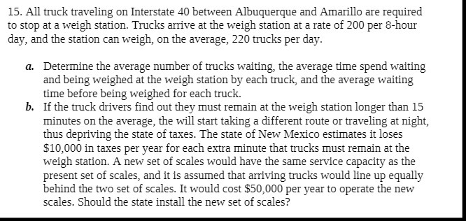 15. All truck traveling on Interstate 40 between