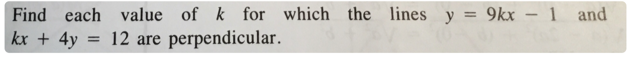 please solve Find each value of k for which the
