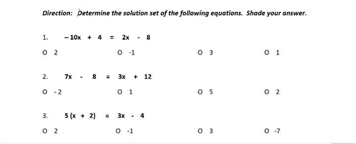 Direction: Answer the following questions in