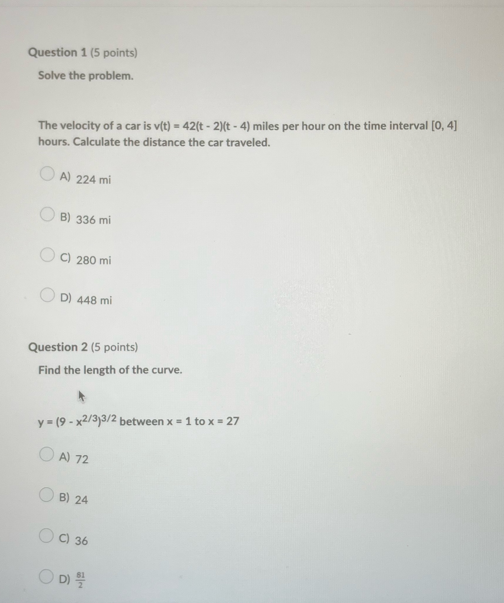 Q1.2 Type the answer! Question 1 (5 points) Solve