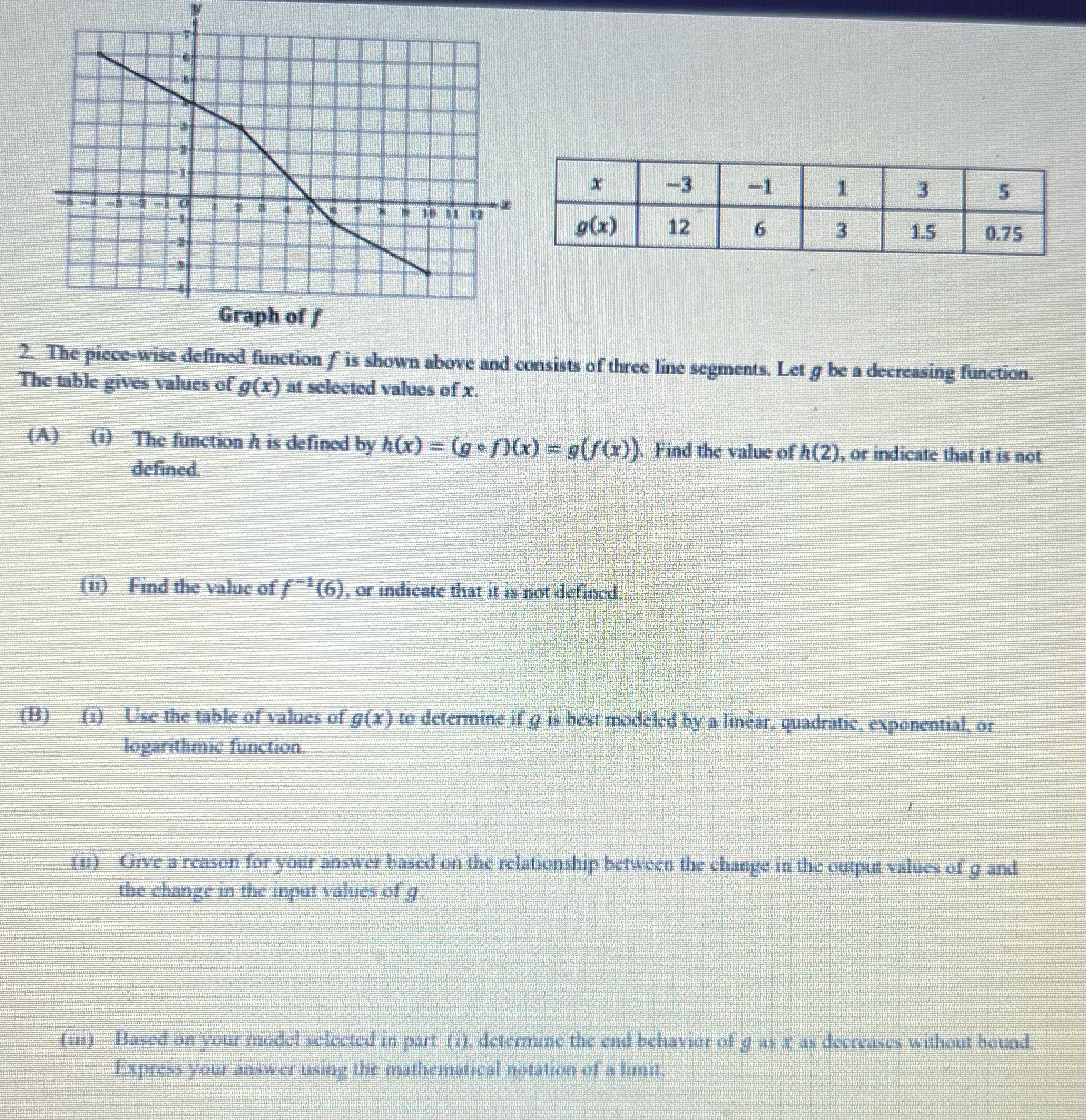 Need All shown work please ! On notebook paper!!