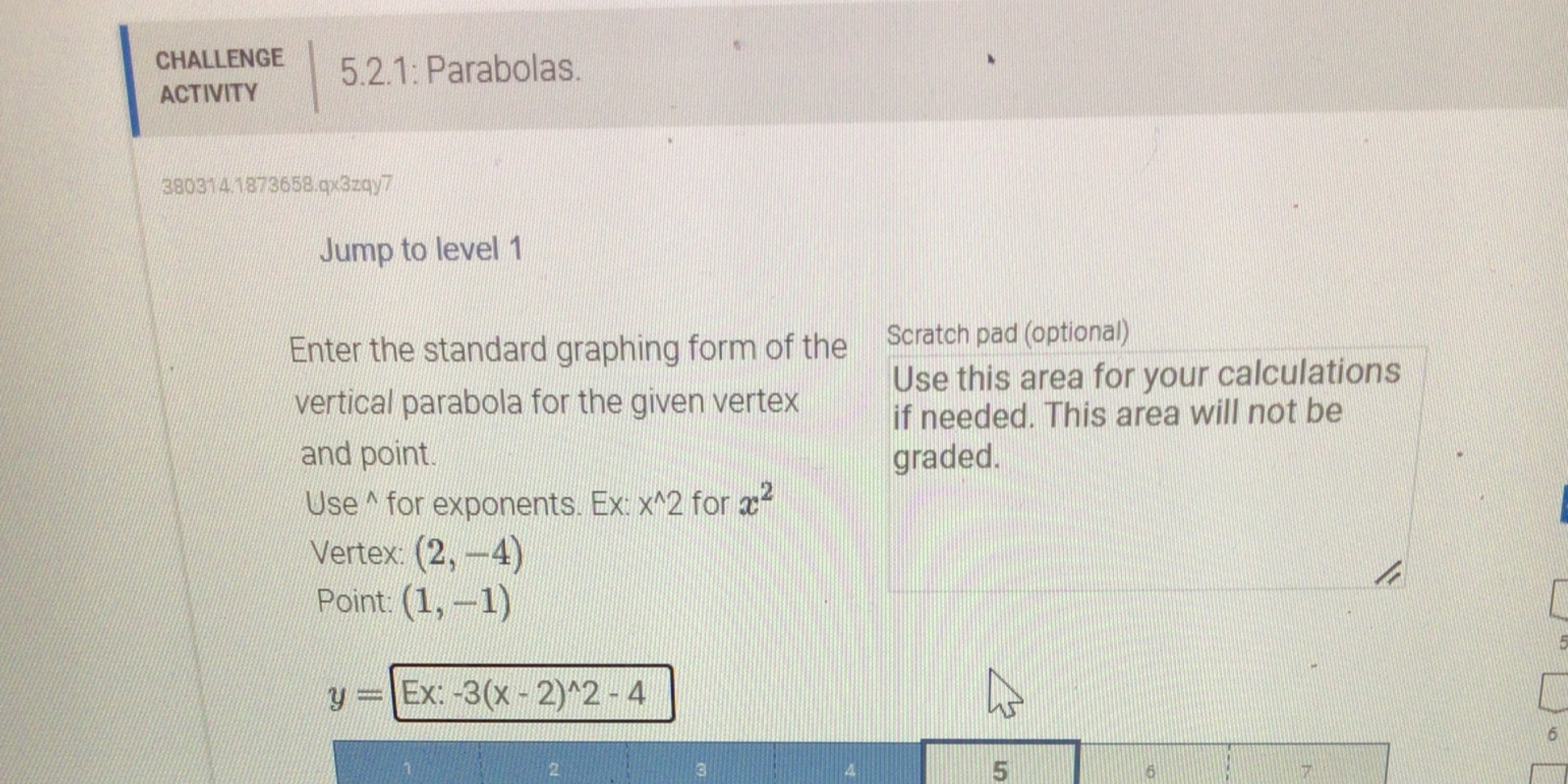 CHALLENGE 5.2.1: Parabolas. ACTIVITY