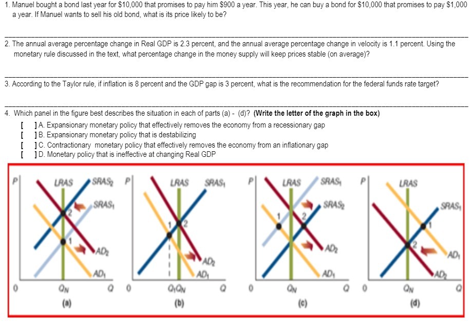 'l. Manuel bought a bond last year for $10,000