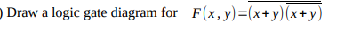 Question 1 Draw a logic gate diagram for F(x,