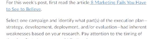 For this week's post, first read the article