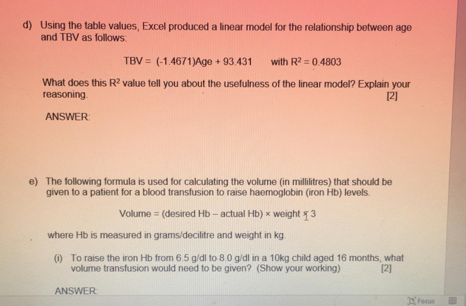 question is in the images A person's blood