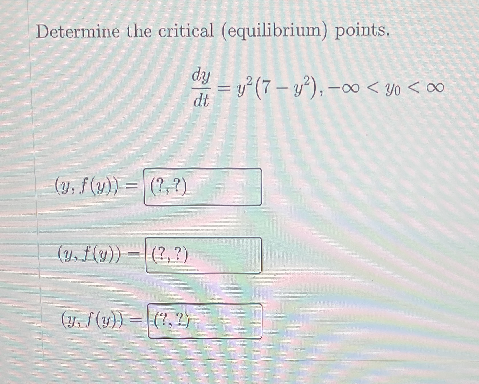 Please be clear Determine the critical