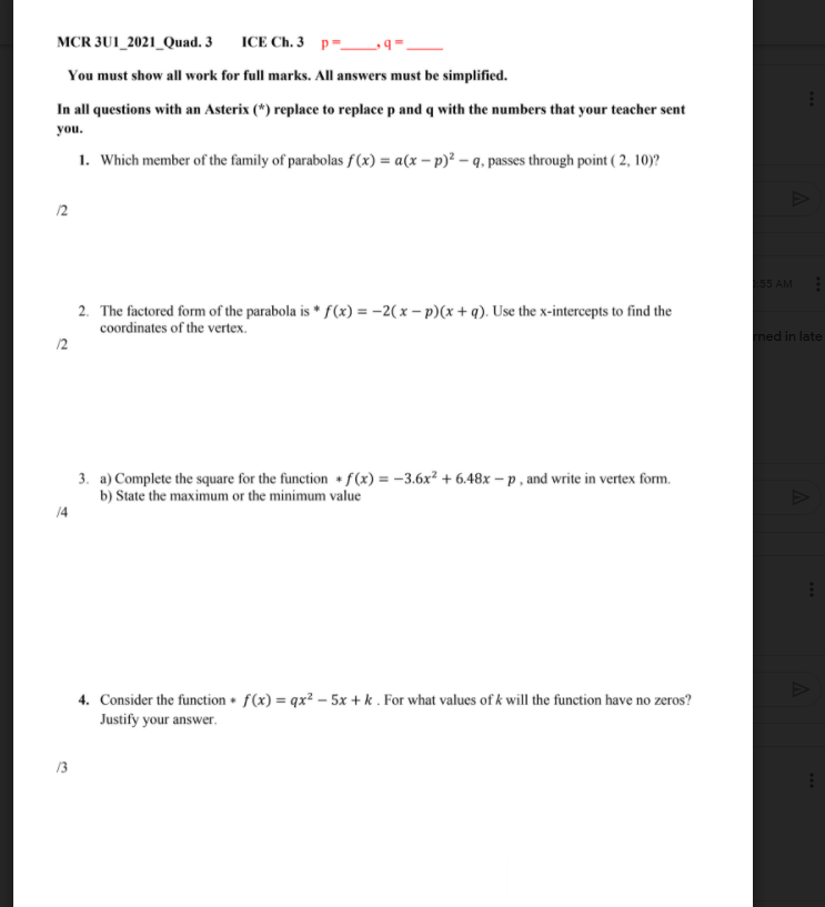 MCR 3U1_2021_Quad. 3 ICE Ch. 3 p=_ q- You must