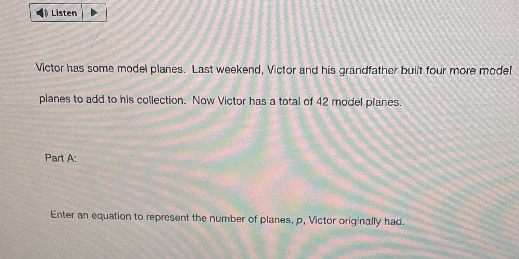 Part B: enter the number of planes represented by